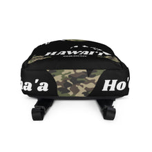 Load image into Gallery viewer, Camo Shaka Black Backpack - Hawai'i (WHT Words)
