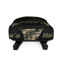 Load image into Gallery viewer, Camo Shaka Black Backpack - Hawai'i (Green Words)