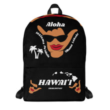 Load image into Gallery viewer, Wahine Shaka Black Backpack - Hawai'i