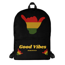 Load image into Gallery viewer, Rasta Shaka Black Backpack - Good Vibes