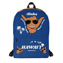 Load image into Gallery viewer, Braddah Shaka Blue Backpack - Hawai‘i