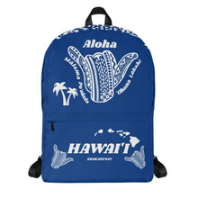 Load image into Gallery viewer, Tribal Shaka Hawai'i Blue Backpack