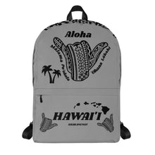 Load image into Gallery viewer, Tribal Shaka Hawai'i Grey Backpack