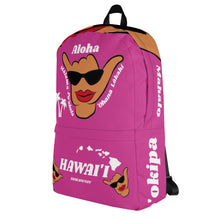 Load image into Gallery viewer, Wahine Shaka DRKPink Backpack - Hawai'i