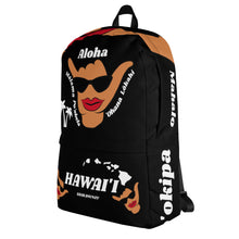 Load image into Gallery viewer, Wahine Shaka Black Backpack - Hawai'i