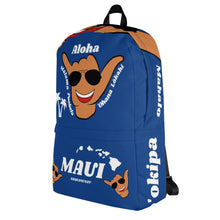 Load image into Gallery viewer, Braddah Shaka Blue Backpack - Maui