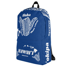 Load image into Gallery viewer, Tribal Shaka Hawai'i Blue Backpack