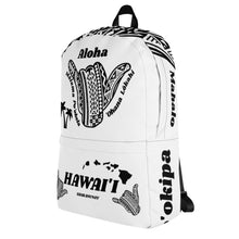 Load image into Gallery viewer, Tribal Shaka Hawai'i White Backpack