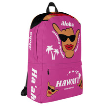 Load image into Gallery viewer, Wahine Shaka DRKPink Backpack - Hawai'i