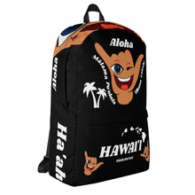 Load image into Gallery viewer, Wink Shaka Black Backpack - Hawai'i