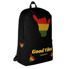 Load image into Gallery viewer, Rasta Shaka Black Backpack - Good Vibes