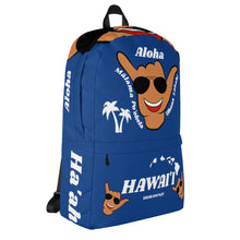 Load image into Gallery viewer, Braddah Shaka Blue Backpack - Hawai‘i