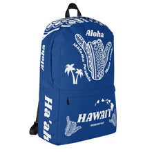 Load image into Gallery viewer, Tribal Shaka Hawai'i Blue Backpack