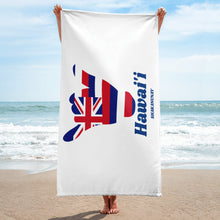 Load image into Gallery viewer, Hawai&#39;i Flag Shaka Towel - White