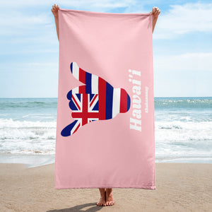 Hawai'i Flag Shaka Towel -Pink