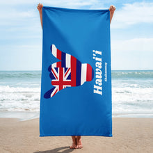 Load image into Gallery viewer, Hawai&#39;i Flag Shaka Towel - Blue