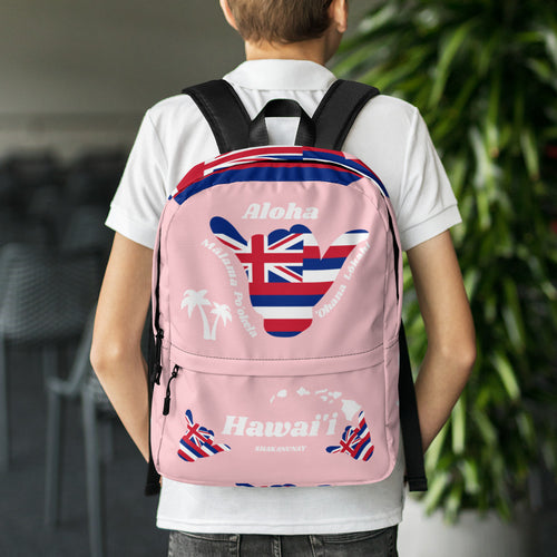 Hawai'i Flag Shaka Backpack - Pink