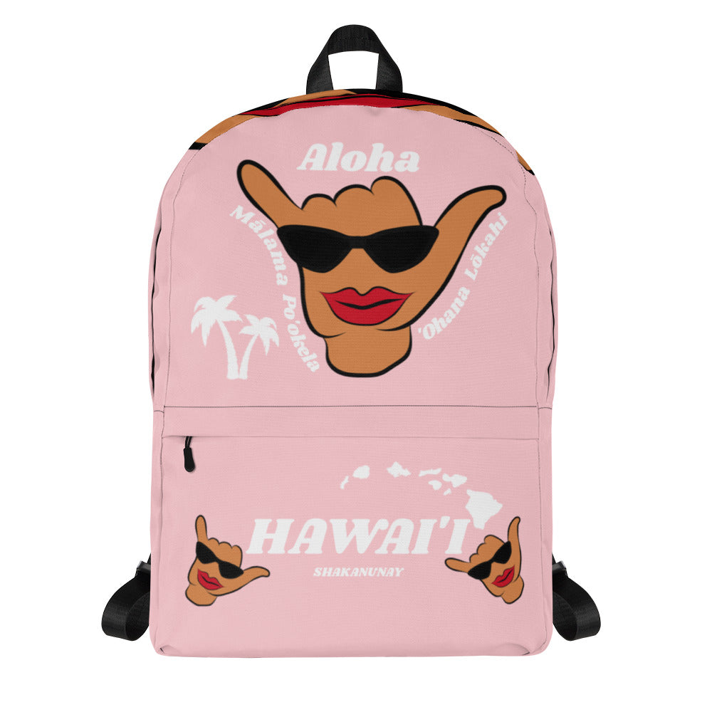 Wahine Shaka Pink Backpack - Hawai'i
