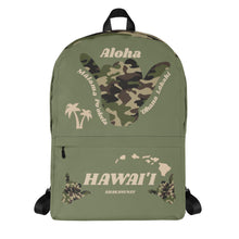 Load image into Gallery viewer, Camo Shaka Green Backpack - Hawai&#39;i