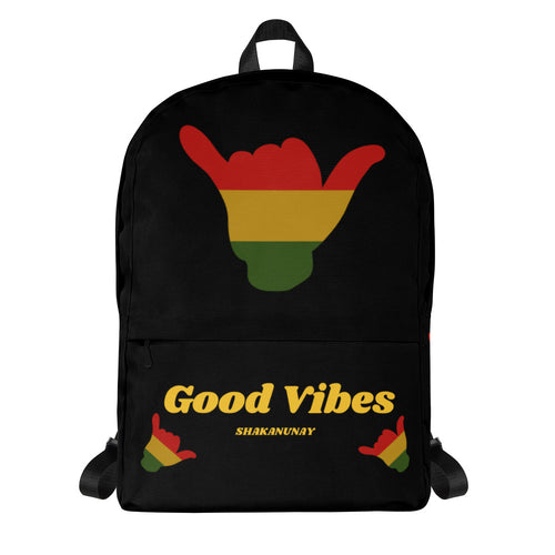 Rasta Shaka Black Backpack - Good Vibes