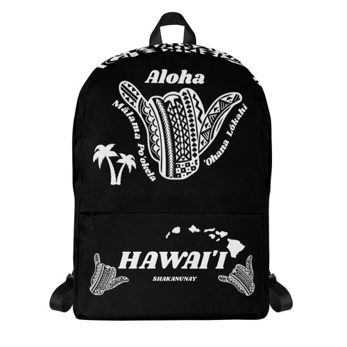 Tribal Shaka Hawai'i Black Backpack