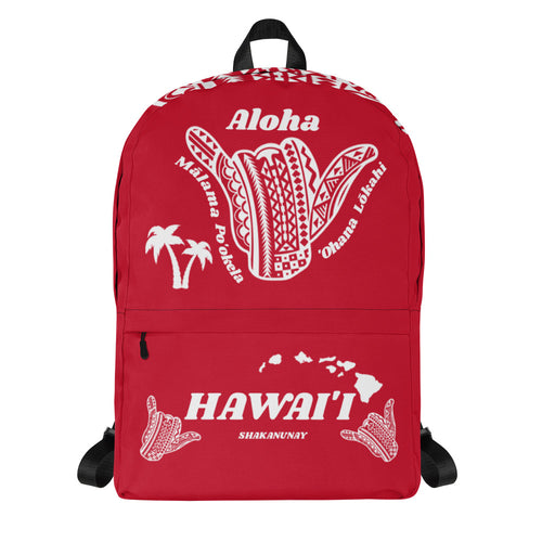 Tribal Shaka Hawai'i Red Backpack