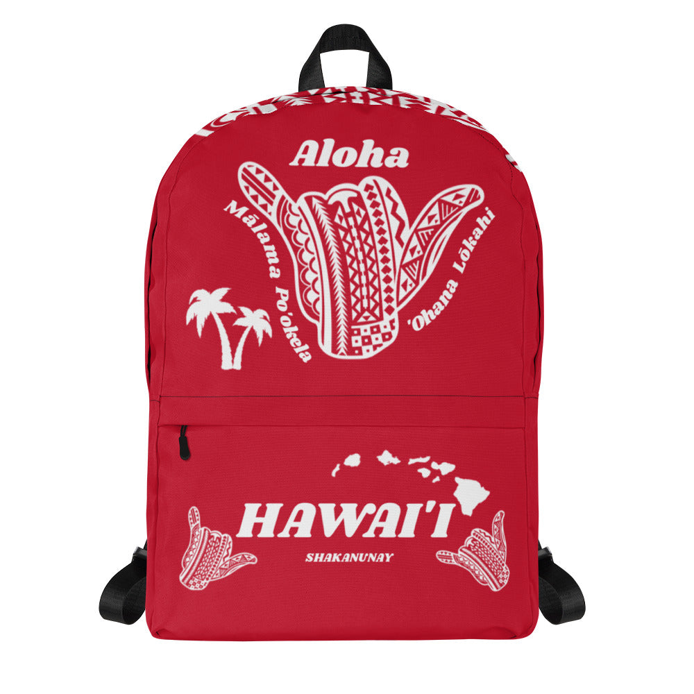 Tribal Shaka Hawai'i Red Backpack