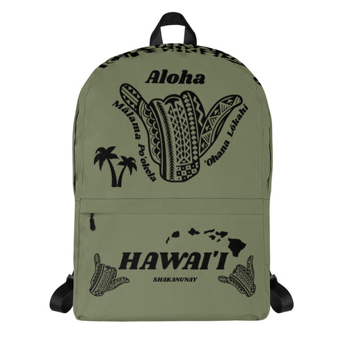Tribal Shaka Hawai'i Green Backpack