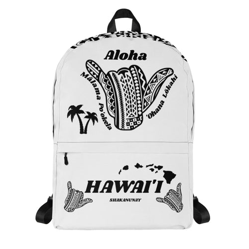 Tribal Shaka Hawai'i White Backpack