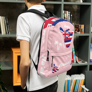 Hawai'i Flag Shaka Backpack - Pink