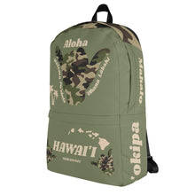Load image into Gallery viewer, Camo Shaka Green Backpack - Hawai&#39;i