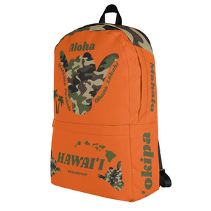 Camo Shaka Orange Backpack - Hawai'i