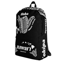 Load image into Gallery viewer, Tribal Shaka Hawai&#39;i Black Backpack