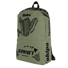 Load image into Gallery viewer, Tribal Shaka Hawai&#39;i Green Backpack