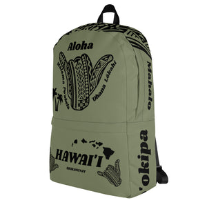 Tribal Shaka Hawai'i Green Backpack