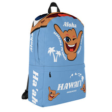 Load image into Gallery viewer, Wink Shaka Light Blue Backpack - Hawai&#39;i