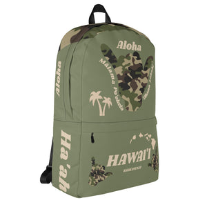 Camo Shaka Green Backpack - Hawai'i