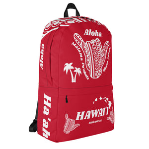 Tribal Shaka Hawai'i Red Backpack