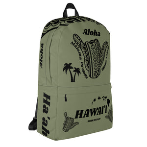 Tribal Shaka Hawai'i Green Backpack