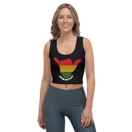 Rasta Shaka Crop Top Tank - Black