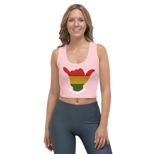 Rasta Shaka Crop Top Tank - Pink