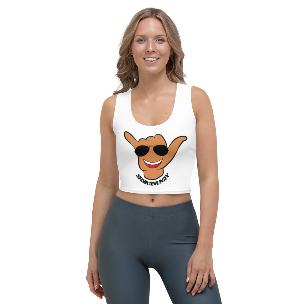 Braddah Shaka White Crop Tank