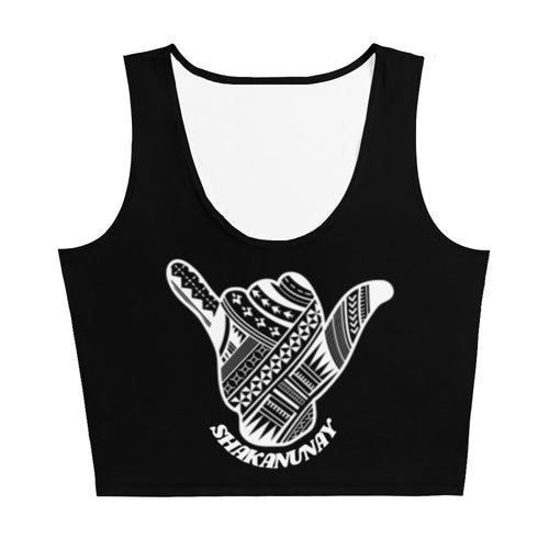 Samoa Tribal Crop Tank - Black