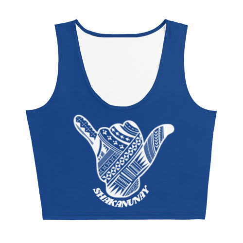 Samoa Tribal Crop Tank - Blue