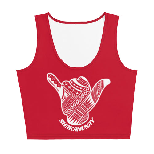 Samoa Tribal Crop Tank - Red