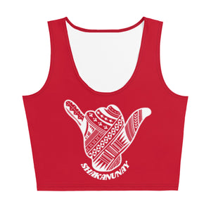 Samoa Tribal Crop Tank - Red