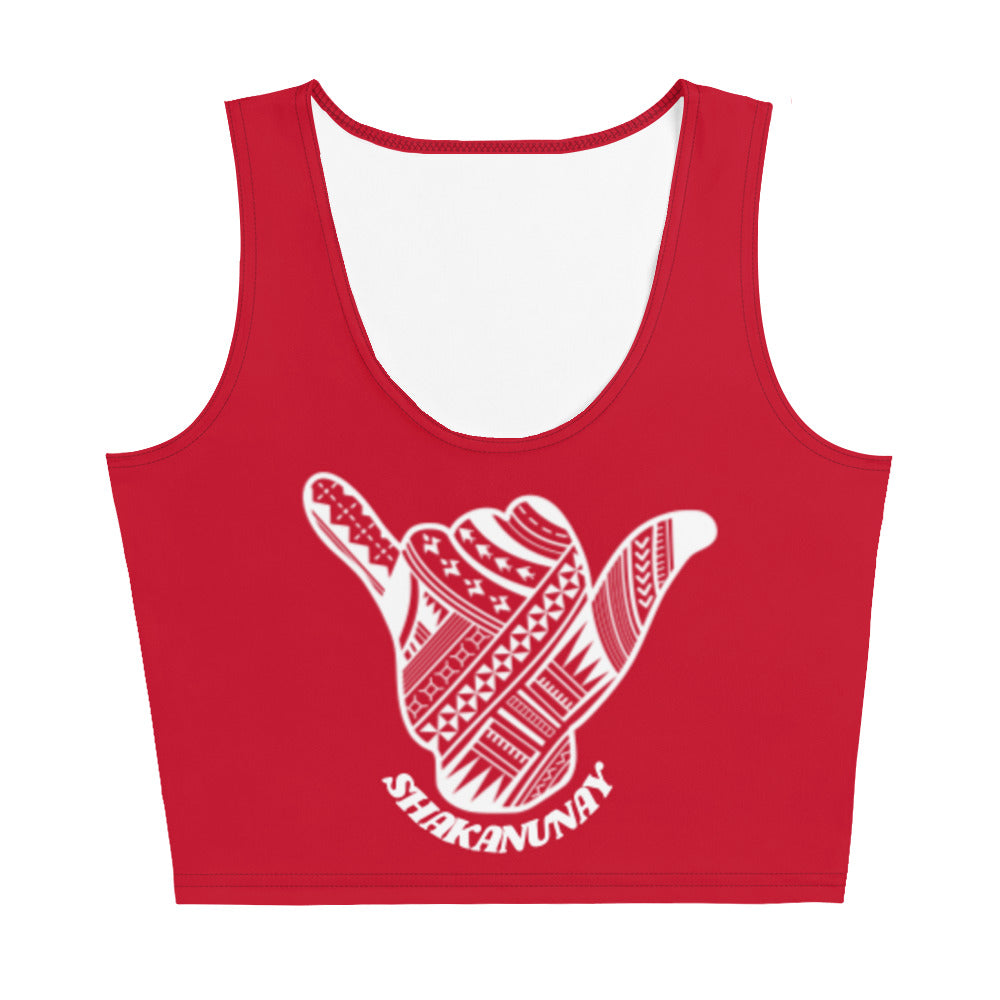Samoa Tribal Crop Tank - Red