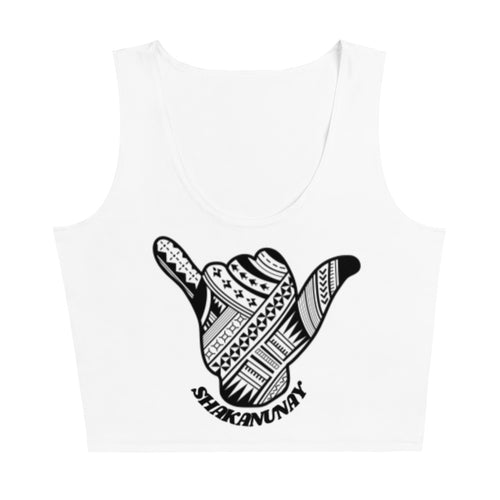 Samoa Tribal Crop Tank - White