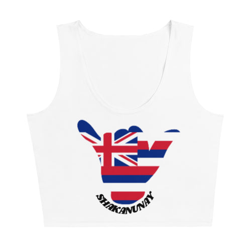 Hawai'i Crop Top Tank -White