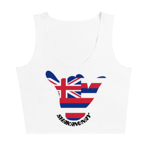 Hawai'i Crop Top Tank -White